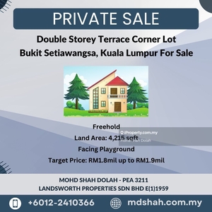 Private Sale 2 Storey Corner Unit Bukit Setiawangsa Kuala Lumpur