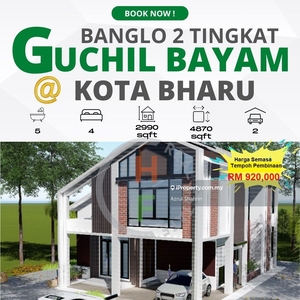 Rumah Banglo Moden & Mewah 2 Tingkat Di Guchil Bayam, Kota Bharu