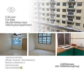 Skudai Selesa Jaya Villa Krystal Apartment High Floor Full Loan Unit