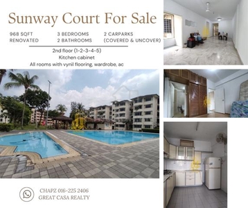 Sunway Court 1st Floor| Well Maintained, Nice & Renovated | 2 carparks