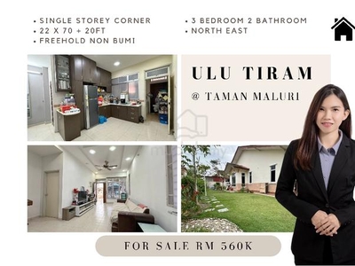 TAMAN MALURI @ Ulu Tiram / Single Storey Corner House / Fully Renovate