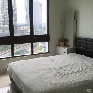LADIES ONLY ONLY DEPOSIT PROMO FULLY FURNISH Master Room @Palm Spring Condo 10min Walk to MRT Surian