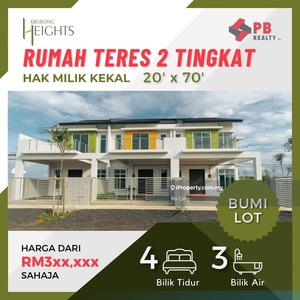 Freehold 2 Storey Terrace House, Bumi Lot