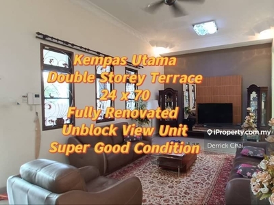 Kempas Utama Double Storey Terrace For Sale,Unblock View
