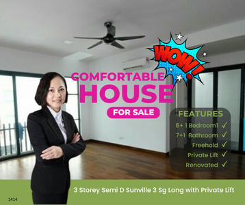 3 Storey Semi D Taman Sunville 3 @ Sg Long Kajang With Private Lift For Sale