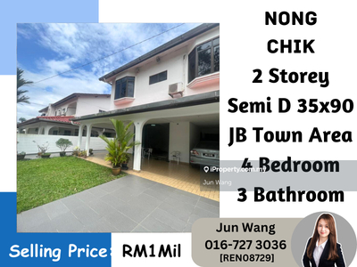 Taman Nong Chik, 2 Storey Semi D 35x90, 4 Bedroom, JB Town Area