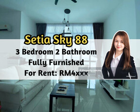 Setia Sky 88, 3 Bedroom 2 Bathroom, Fully Furnished, High Floor