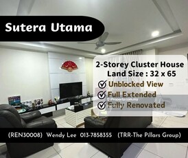 Sutera Utama Unblock View Renovated & Extended Cluster House For Sale