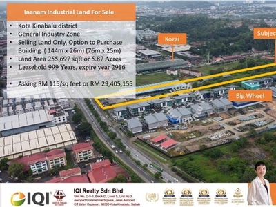 Inanam 999 Years Industrial Warehouse Land Attached With Tuaran Road