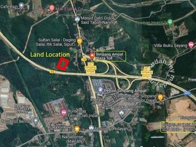 Tanah Untuk Dijual 700 meter dari Tol Simpang Ampat Melaka