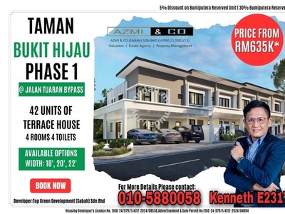 Taman Bukit Hijau New 2 storey landed house Menggatal Inanam for Sale