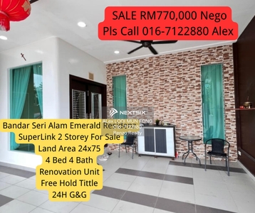 Bandar Seri Alam Emerald Residenz 2 Storey Superlink House For Sale Masai Megah Ria