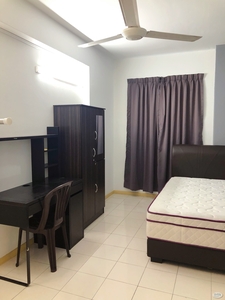 ✨Affordable Fully Furnished Single Room ✨ @ Sri Jati 2, Special Promotion, New Aircond Wardrobe Table Chair Mattress