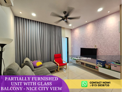 Partially Furnished Unit With Glass Balcony - Outstanding City View