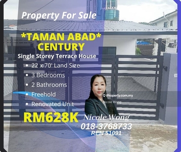 Taman Abad Single Storey Terrace House For Sale