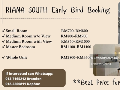 Riana South Rooms Open for Booking