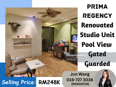 Prima Regency, Studio Unit, Renovated with Furnished, Pool View, G&G