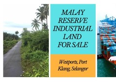 MALAY RESERVE INDUSTRIAL LAND FOR SALE NEAR WESTPORTS KLANG