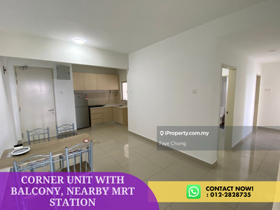 Corner Unit With Balcony, Nicely Renovated, Steps From MRT Station