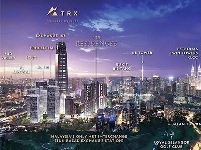 TRX International Financial Hub, MRT line 1 and 2 station, Limited!